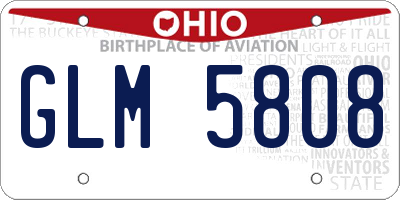 OH license plate GLM5808