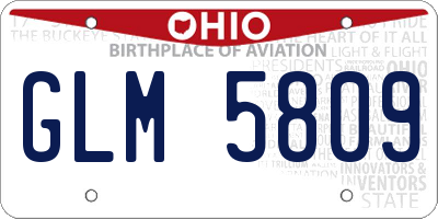 OH license plate GLM5809