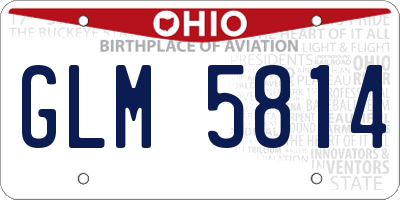 OH license plate GLM5814