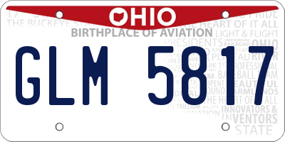 OH license plate GLM5817