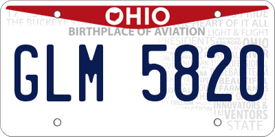 OH license plate GLM5820