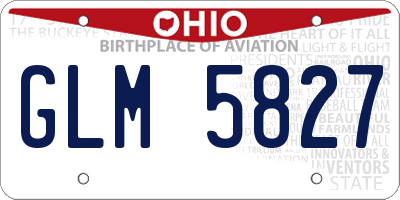 OH license plate GLM5827