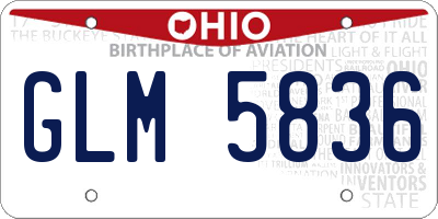 OH license plate GLM5836