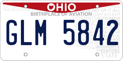 OH license plate GLM5842