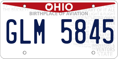OH license plate GLM5845