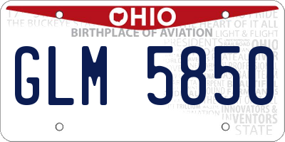 OH license plate GLM5850