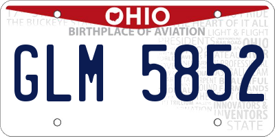 OH license plate GLM5852