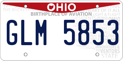 OH license plate GLM5853