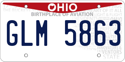 OH license plate GLM5863