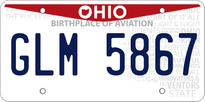 OH license plate GLM5867