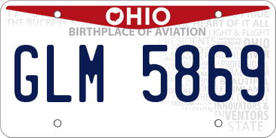 OH license plate GLM5869