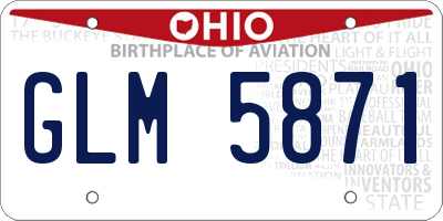 OH license plate GLM5871