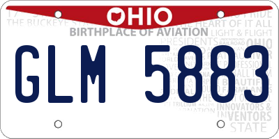 OH license plate GLM5883