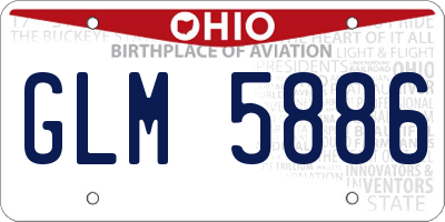 OH license plate GLM5886