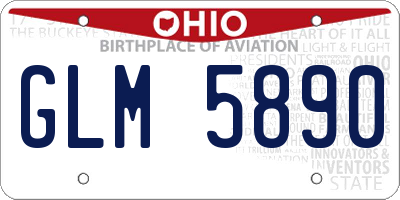 OH license plate GLM5890
