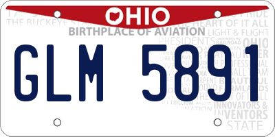 OH license plate GLM5891