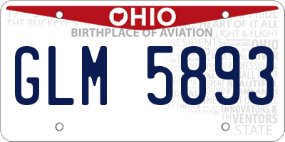 OH license plate GLM5893