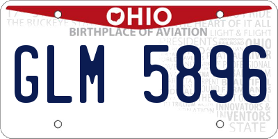 OH license plate GLM5896