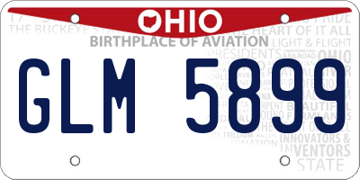 OH license plate GLM5899