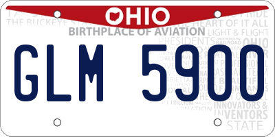 OH license plate GLM5900