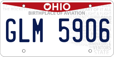 OH license plate GLM5906