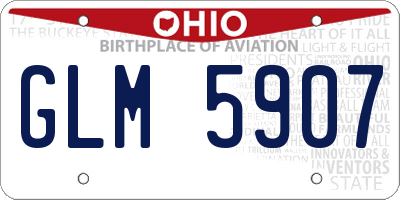 OH license plate GLM5907