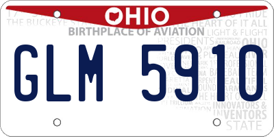 OH license plate GLM5910
