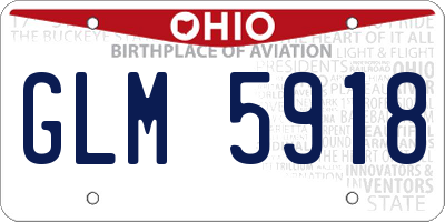 OH license plate GLM5918