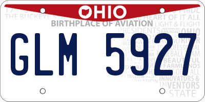 OH license plate GLM5927
