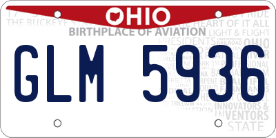 OH license plate GLM5936