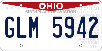 OH license plate GLM5942