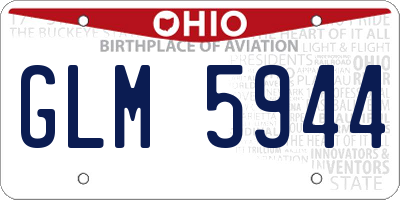 OH license plate GLM5944