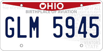 OH license plate GLM5945