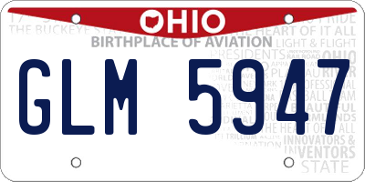 OH license plate GLM5947