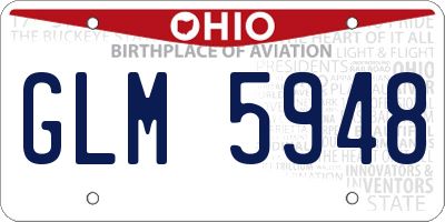 OH license plate GLM5948