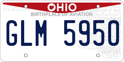 OH license plate GLM5950