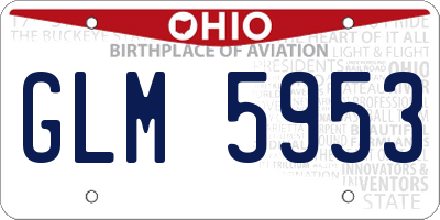 OH license plate GLM5953