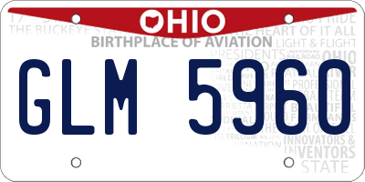 OH license plate GLM5960