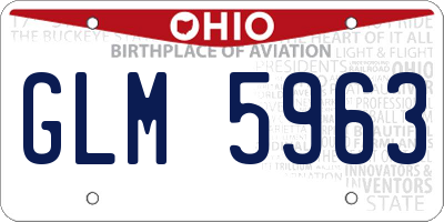OH license plate GLM5963