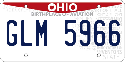 OH license plate GLM5966