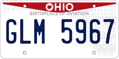 OH license plate GLM5967
