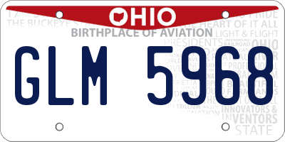 OH license plate GLM5968