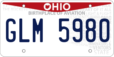 OH license plate GLM5980