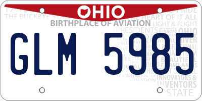 OH license plate GLM5985