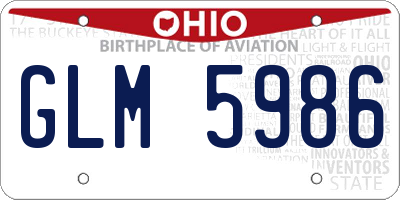OH license plate GLM5986