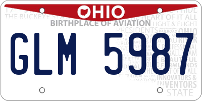 OH license plate GLM5987