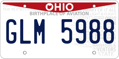 OH license plate GLM5988