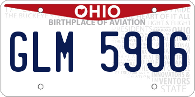 OH license plate GLM5996