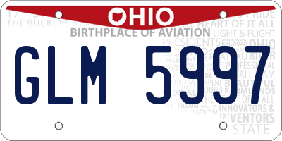 OH license plate GLM5997