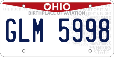 OH license plate GLM5998